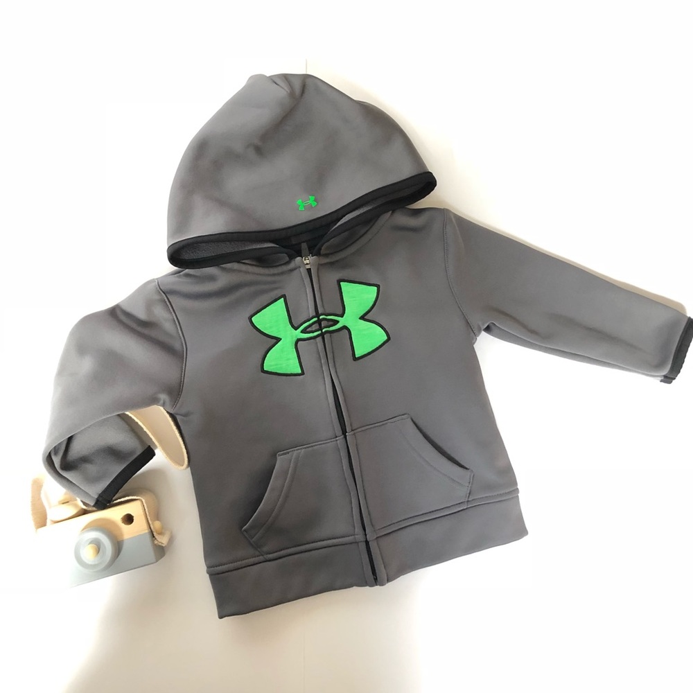 Under Armour Hoodie Sweater Jacket Grey Green